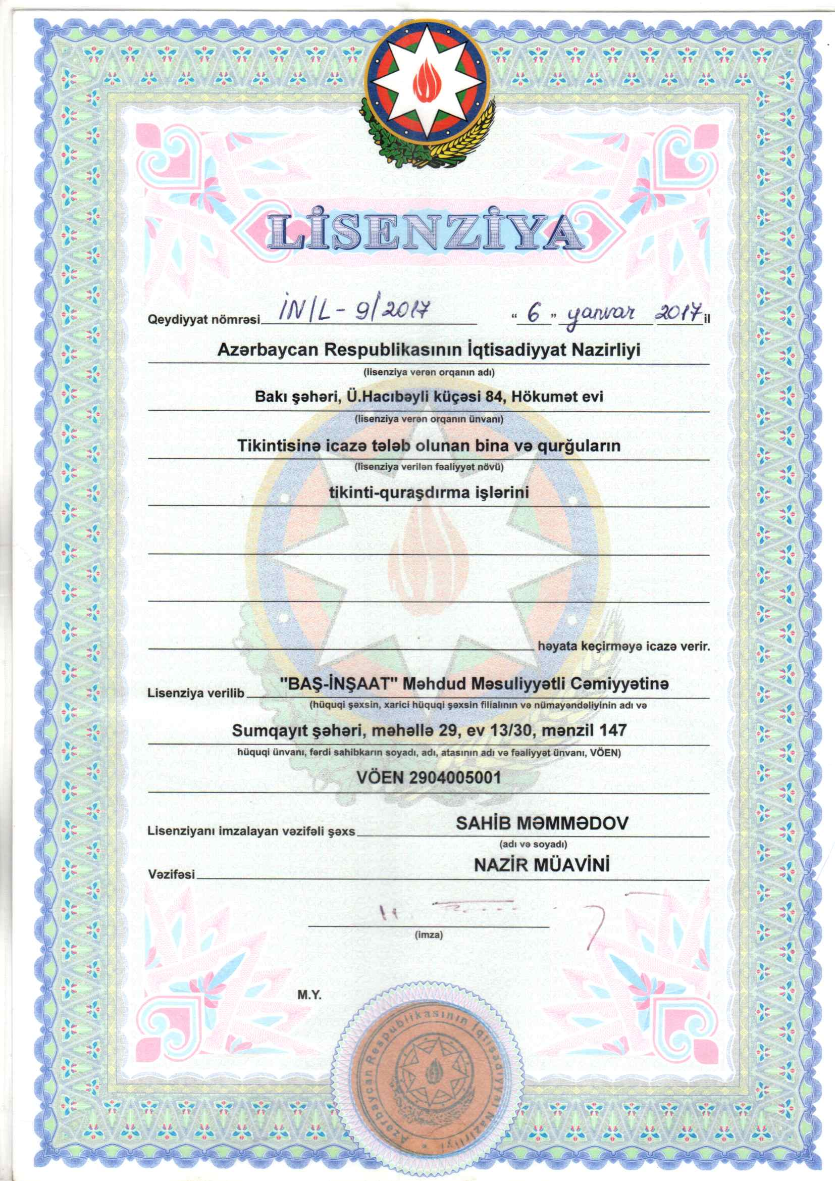 Baş İnşaat Lisenziyası